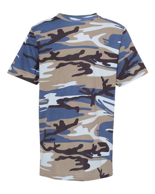 Youth Camouflage T-Shirt — Blue Woodland