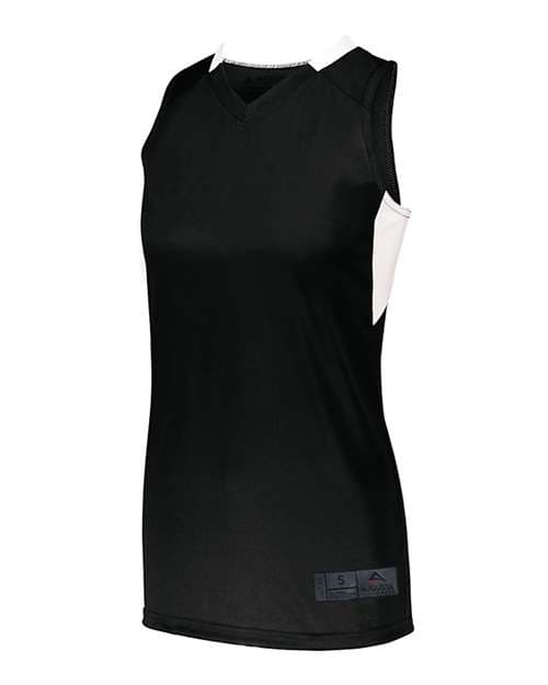 Women's Step-Back Basketball Jersey — Black/ White