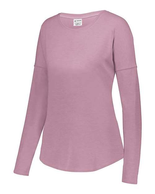 Women's Lux Triblend Long Sleeve T-Shirt — Dusty Rose Heather