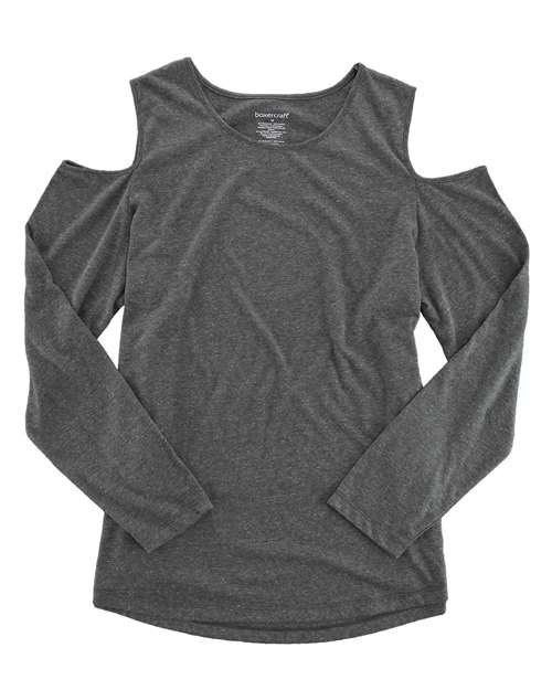 Women's Cold Shoulder Long Sleeve T-Shirt — Granite