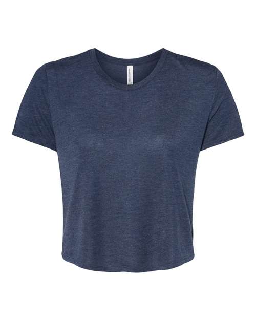 Women’s Flowy Crop Tee — Heather Navy