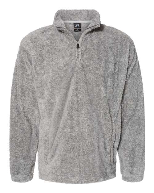 Unisex Boundary Shag Frosty Sherpa Quarter-Zip Pullover — Grey