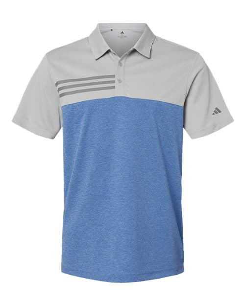 Men's Heathered Colorblocked 3-Stripes Polo