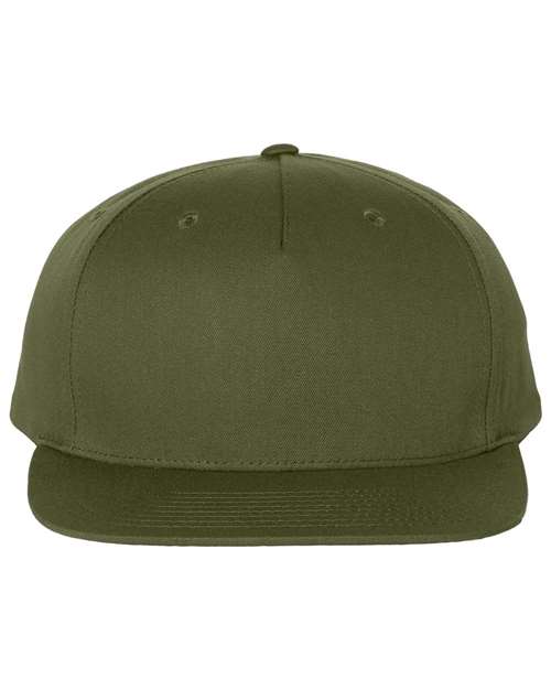 Pinch Front Structured Snapback Trucker Cap — Army Olive