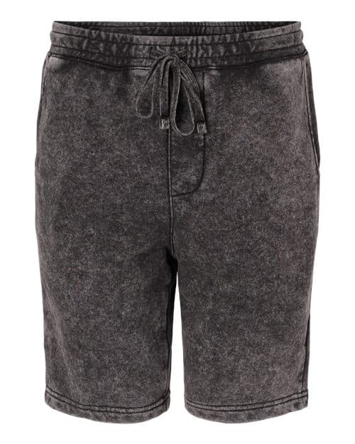 Unisex Mineral Wash Fleece Shorts — Black