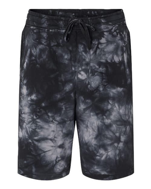 Unisex Tie-Dyed Fleece Shorts — Tie Dye Black