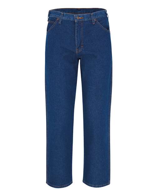 Men's Extended Sizes Industrial Relaxed Fit Jeans — Rinsed Indigo Blue - 39 Unhemmed