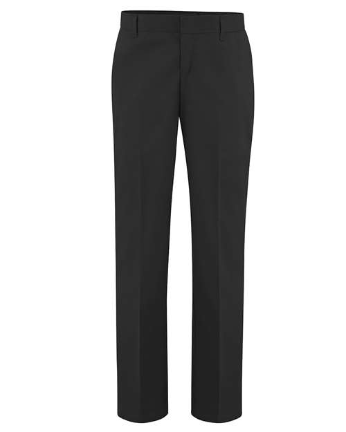 Women's Premium Flat Front Pants — Black - 37 Unhemmed