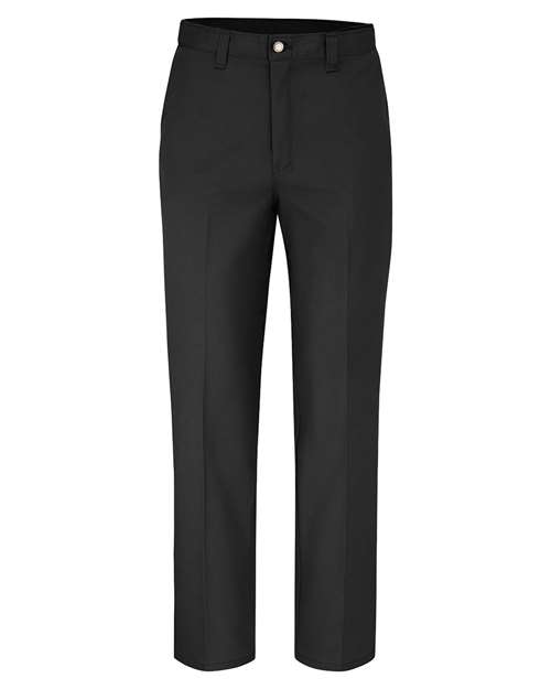 Men's Premium Industrial Flat Front Comfort Waist Pants — Black - 30I