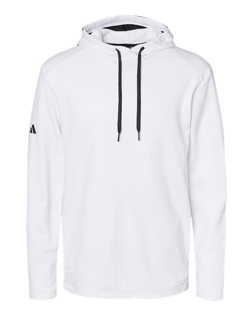Men's Textured Mixed Media Midweight Hooded Sweatshirt — White