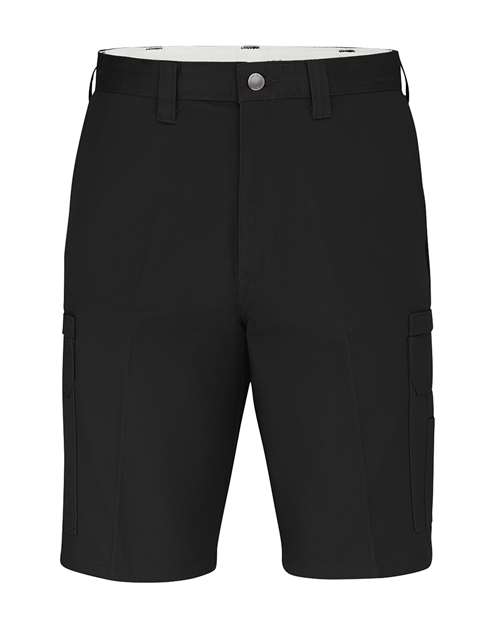 Men's Extended Sizes 11" Industrial Cotton Cargo Shorts — Black