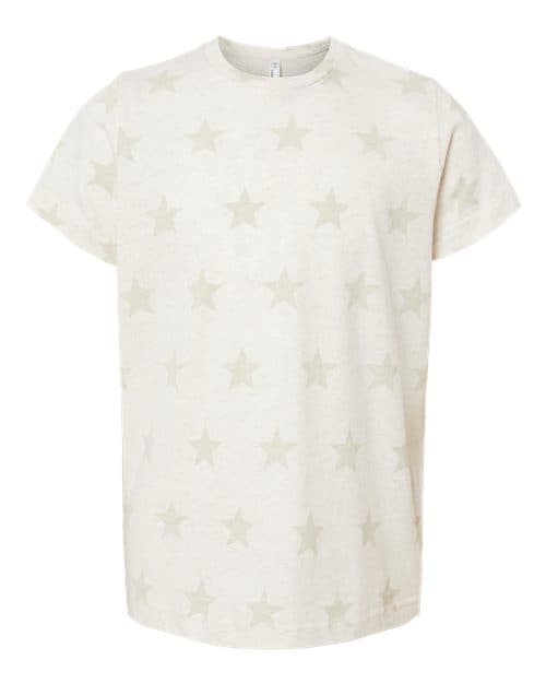 Youth Star Print Tee — Natural Heather Star