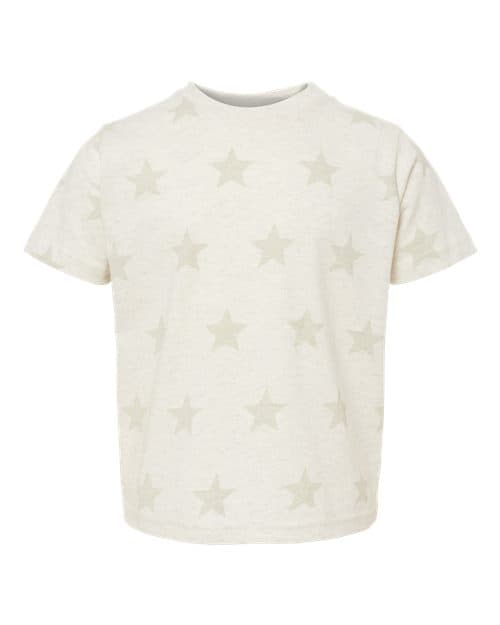 Toddler Star Print Tee — Natural Heather Star