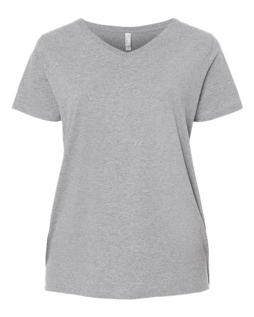 Women's Curvy Collection Fine Jersey V-Neck Tee — Heather