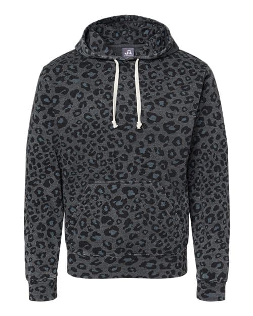 Men's Triblend Fleece Hooded Sweatshirt — Black Leopard Triblend