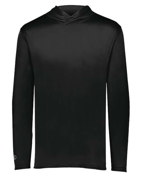 Youth Momentum Hooded Long Sleeve T-Shirt — Black