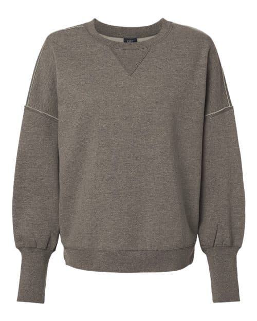 Women's Sueded Fleece Crewneck Sweatshirt — Charcoal