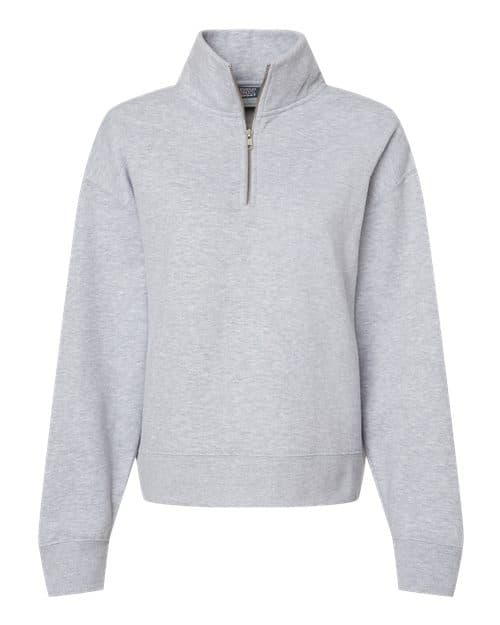 Women's Sueded Fleece Quarter-Zip Sweatshirt — Heather Grey