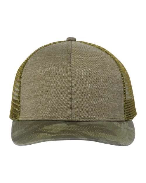 Pique Trucker Cap — Olive/ Camo