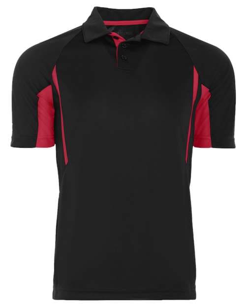 Men's Two-Tone Avenger Polo — Black/ Scarlet