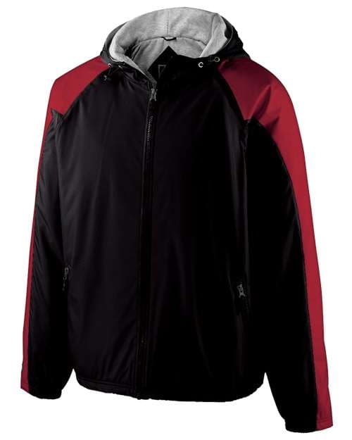 Men's Homefield Hooded Jacket — Black/ Scarlet