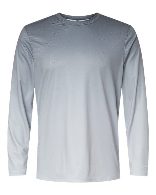Unisex Barbados Performance Pin Dot Long Sleeve T-Shirt — Black/ Light Charcoal