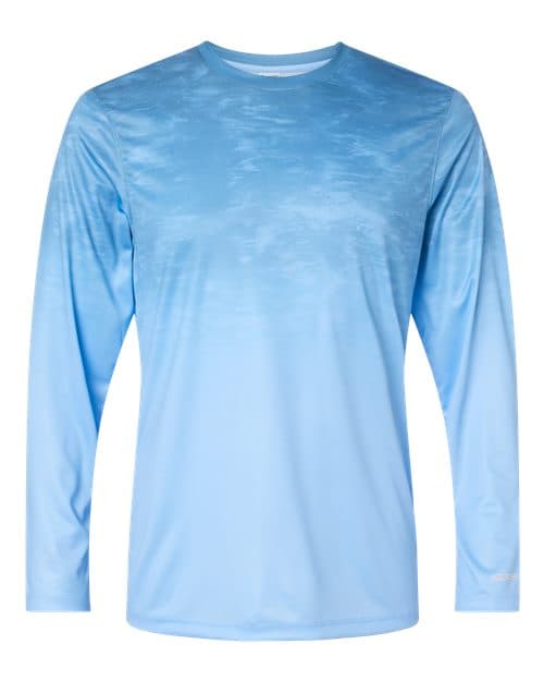 Unisex Montauk Oceanic Fade Performance Long Sleeve T-Shirt — Blue Mist Fade