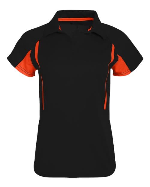 Women's Two-Tone Avenger Polo — Black/ Orange