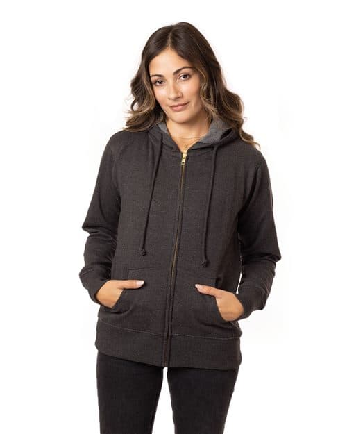 Women's Heathered Full-Zip Hooded Sweatshirt