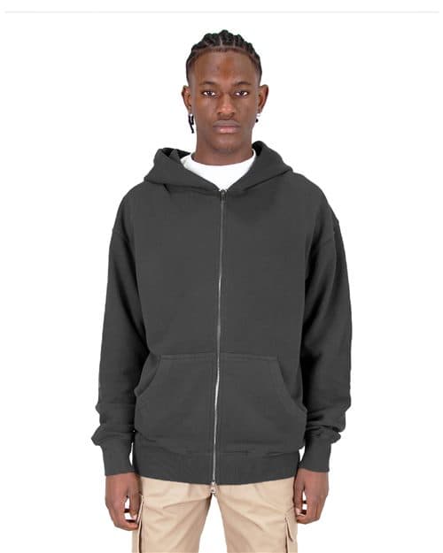 Unisex Max Heavy Garment-Dyed Double-Zip Hooded Sweatshirt