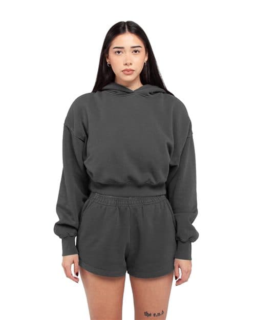 Women's Garment-Dyed Crop Hooded Sweatshirt