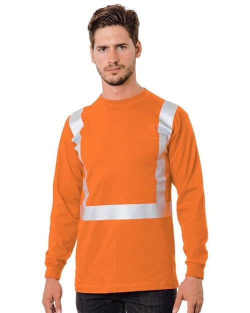 Unisex USA-Made 50/50 Hi-Visibility Long Sleeve Pocket T-Shirt