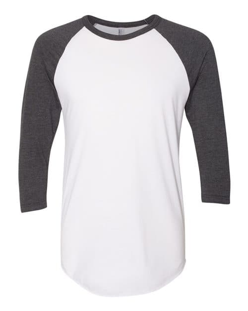 Unisex USA-Made 50/50 Poly/Cotton Raglan Three-Quarter Sleeve Tee