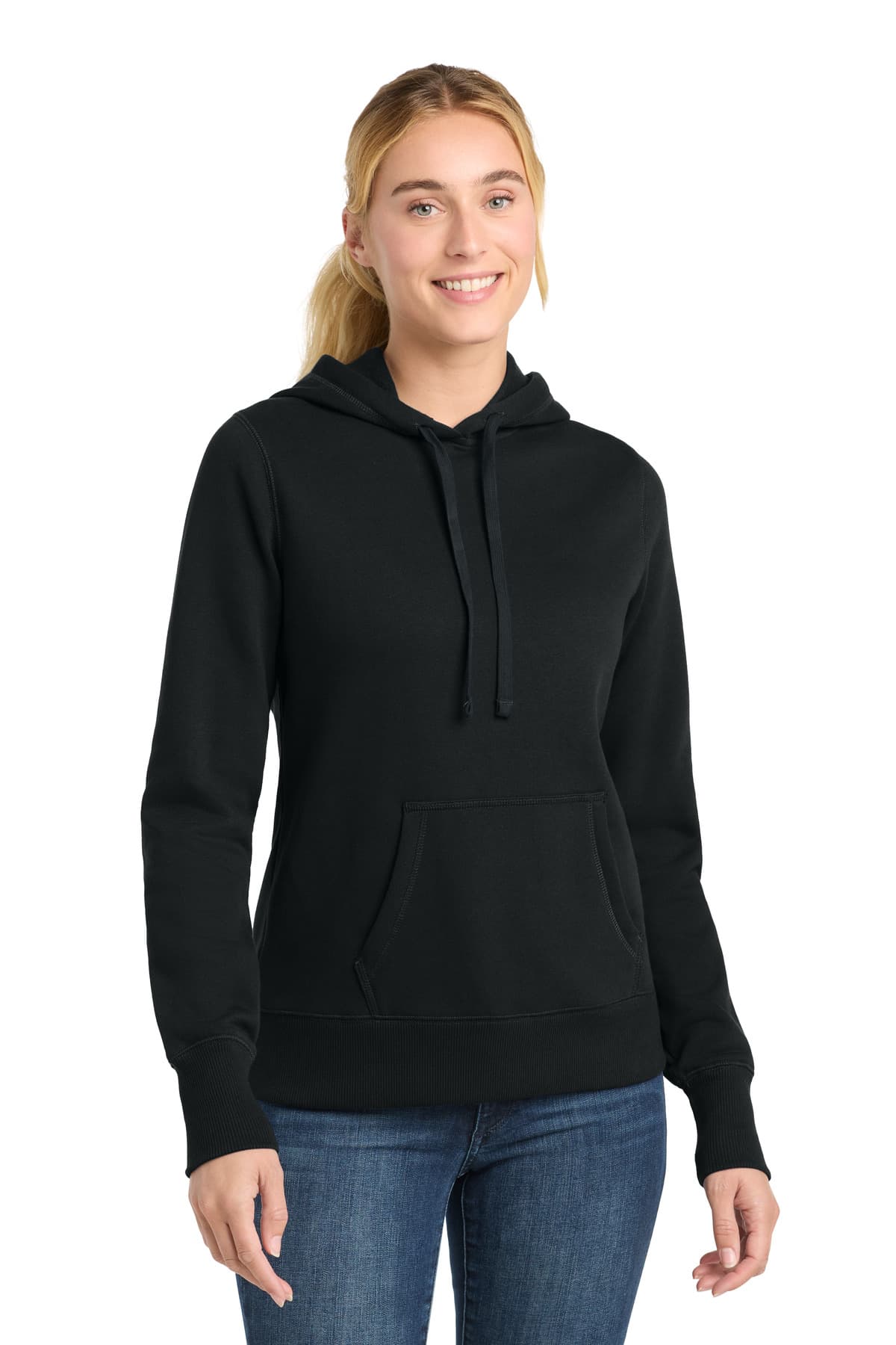 Sport-Tek ® Women's Pullover Hooded Sweatshirt — Black