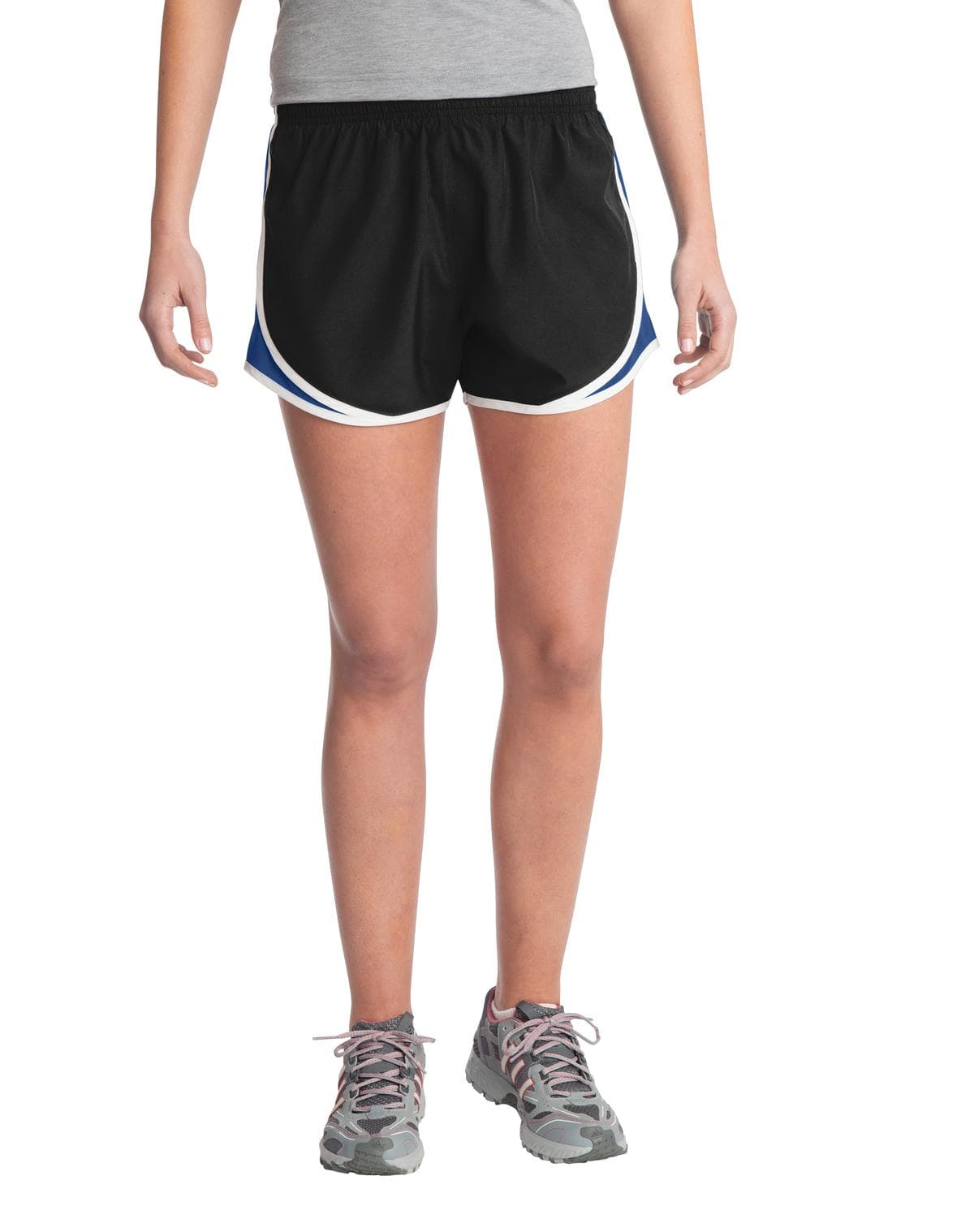 Sport-Tek ® Women's Cadence Short — Black/ True Royal/ White