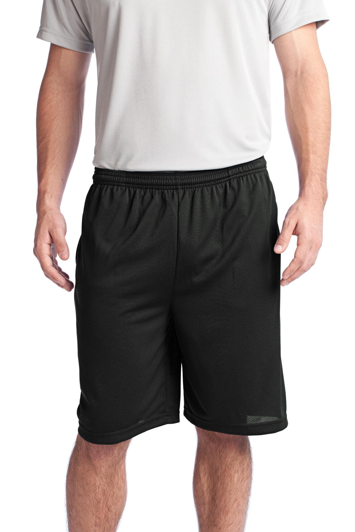 Sport-Tek ® PosiCharge ® Tough Mesh Pocket Short — Black