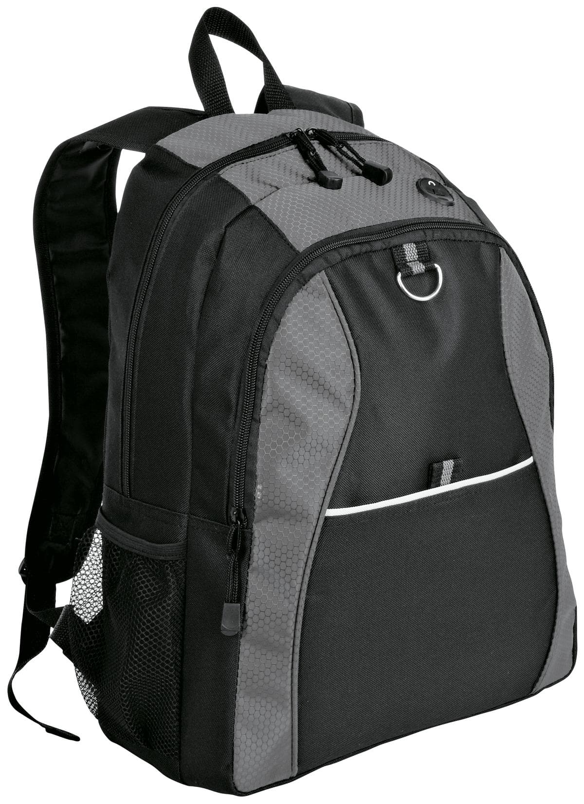 Port Authority ® Contrast Honeycomb Backpack — Grey/ Black