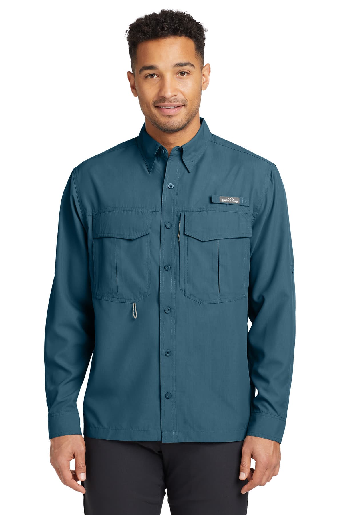 Eddie Bauer ® - Long Sleeve Performance Fishing Shirt — Gulf Teal
