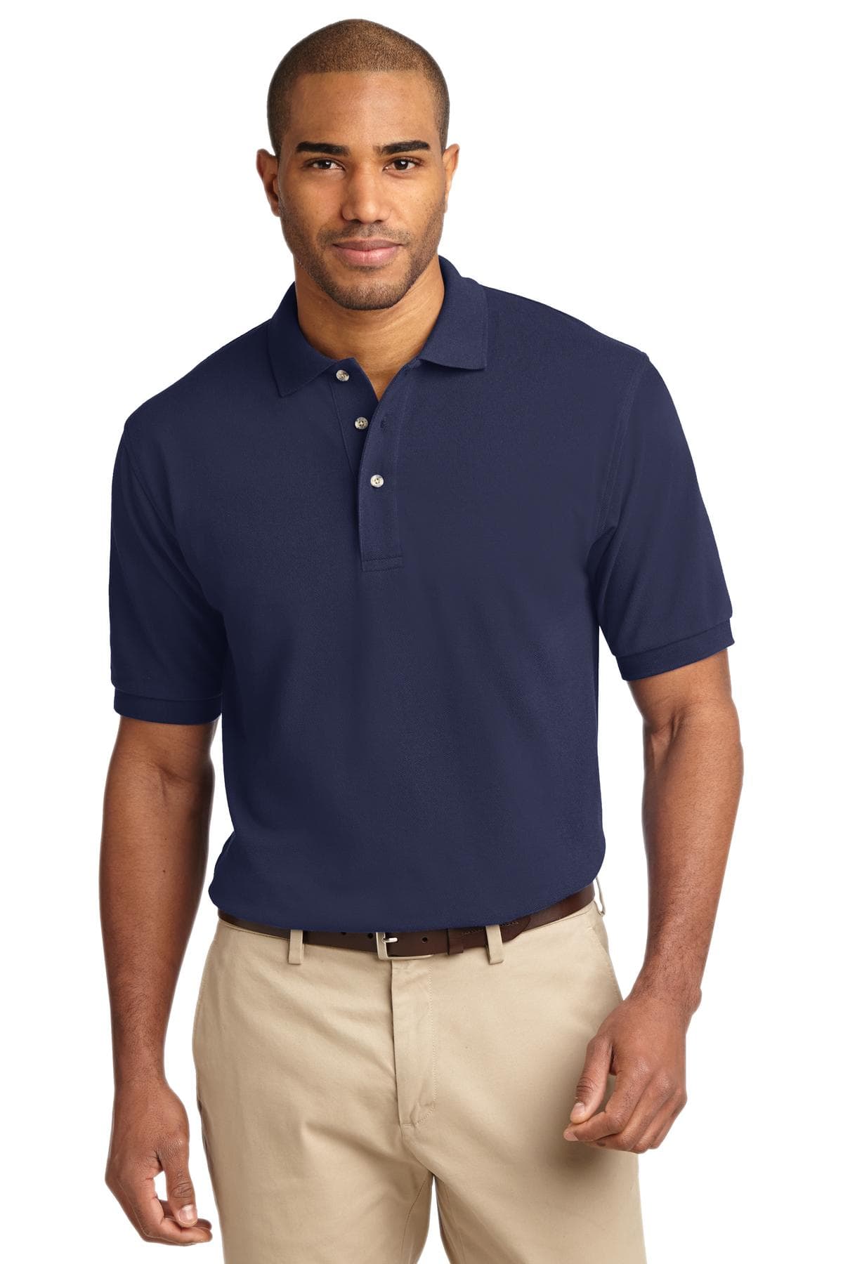 Port Authority ® Tall Heavyweight Cotton Pique Polo — Navy