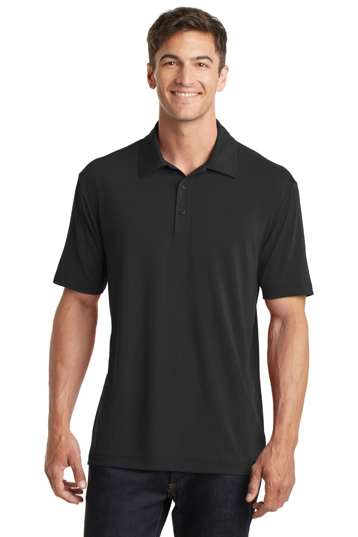 Port Authority ® Cotton Touch  Performance Polo — Black