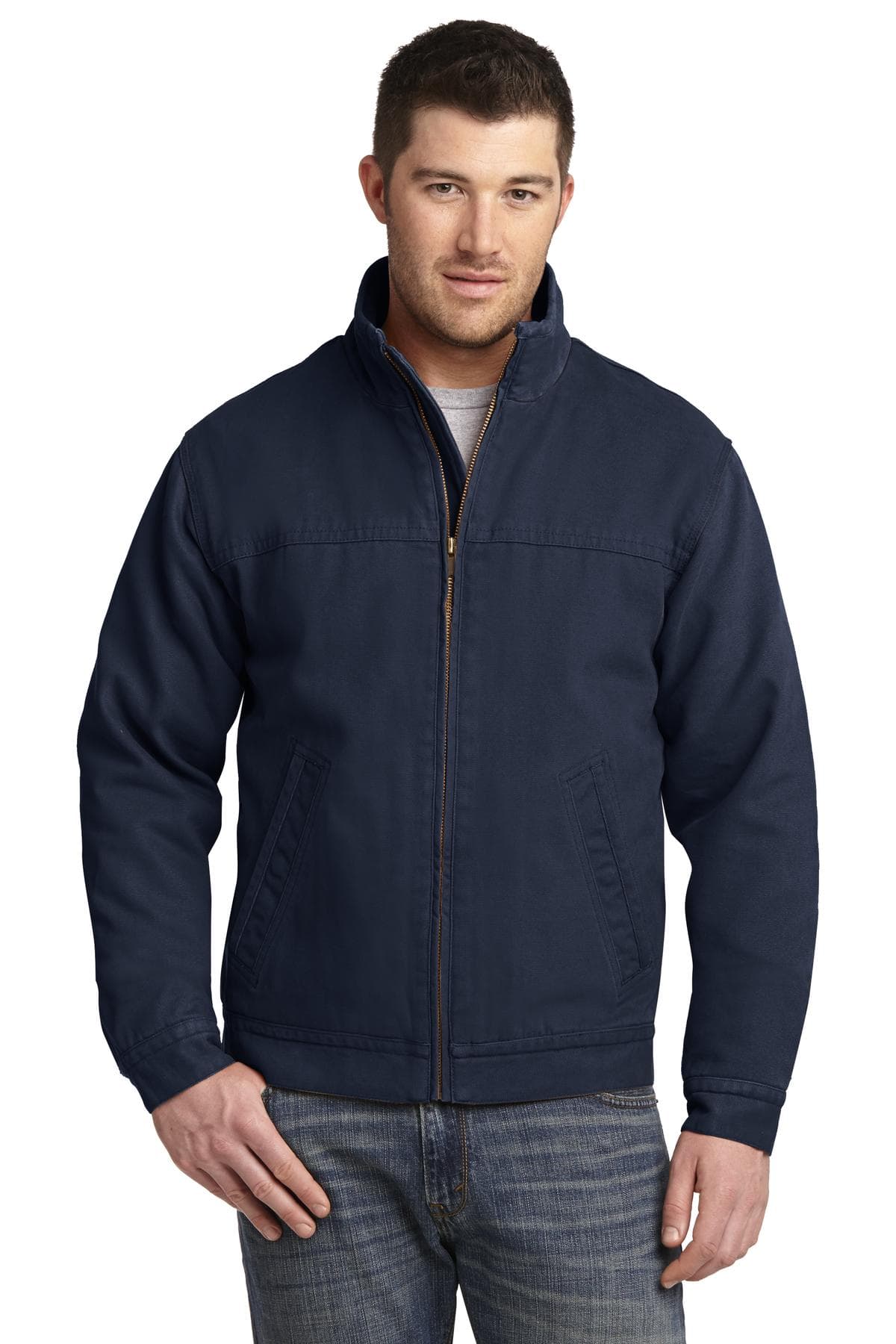 CornerStone ® Washed Duck Cloth Flannel-Lined Work Jacket — Navy