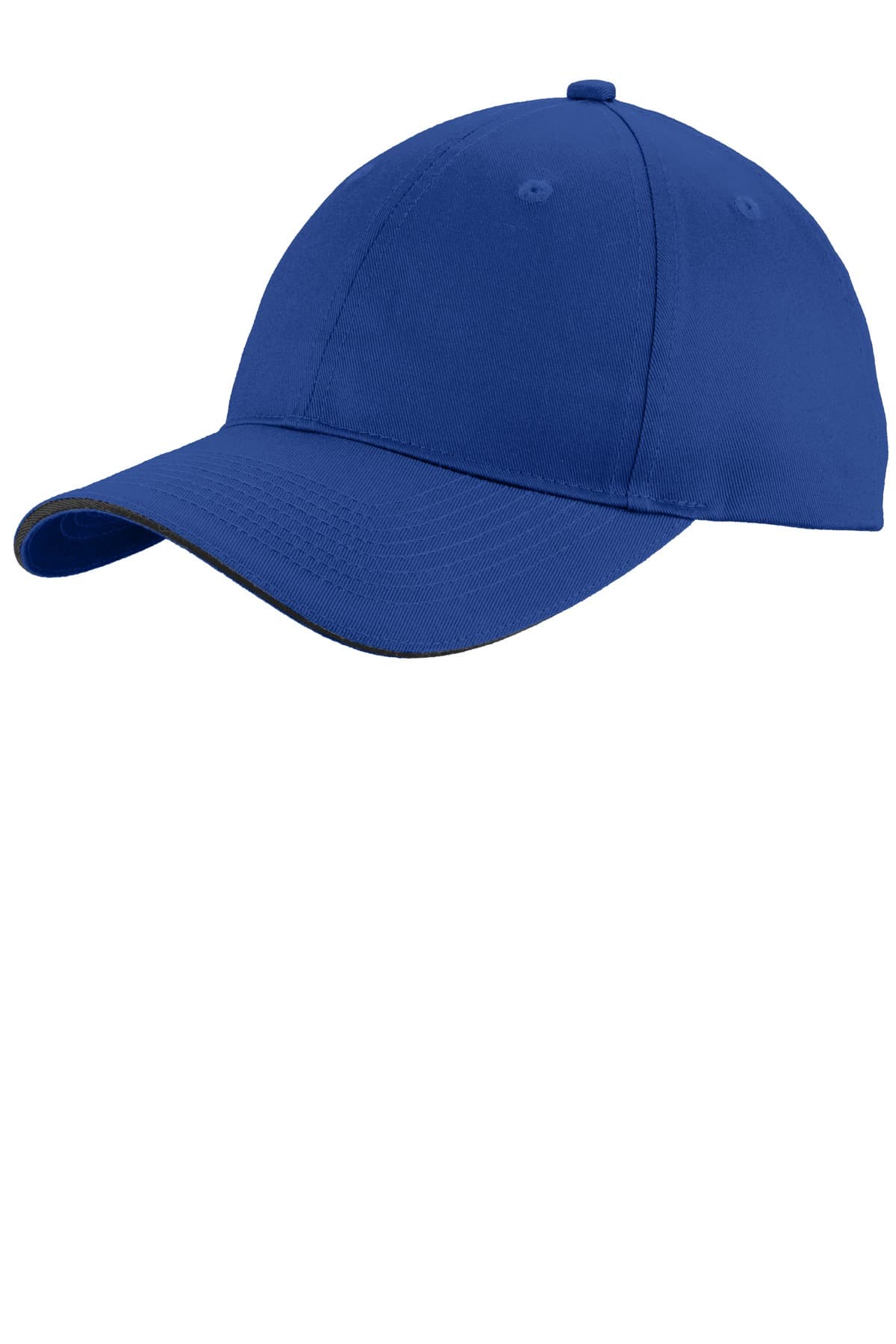 Port Authority ® Unstructured Sandwich Bill Cap — Royal/ Black