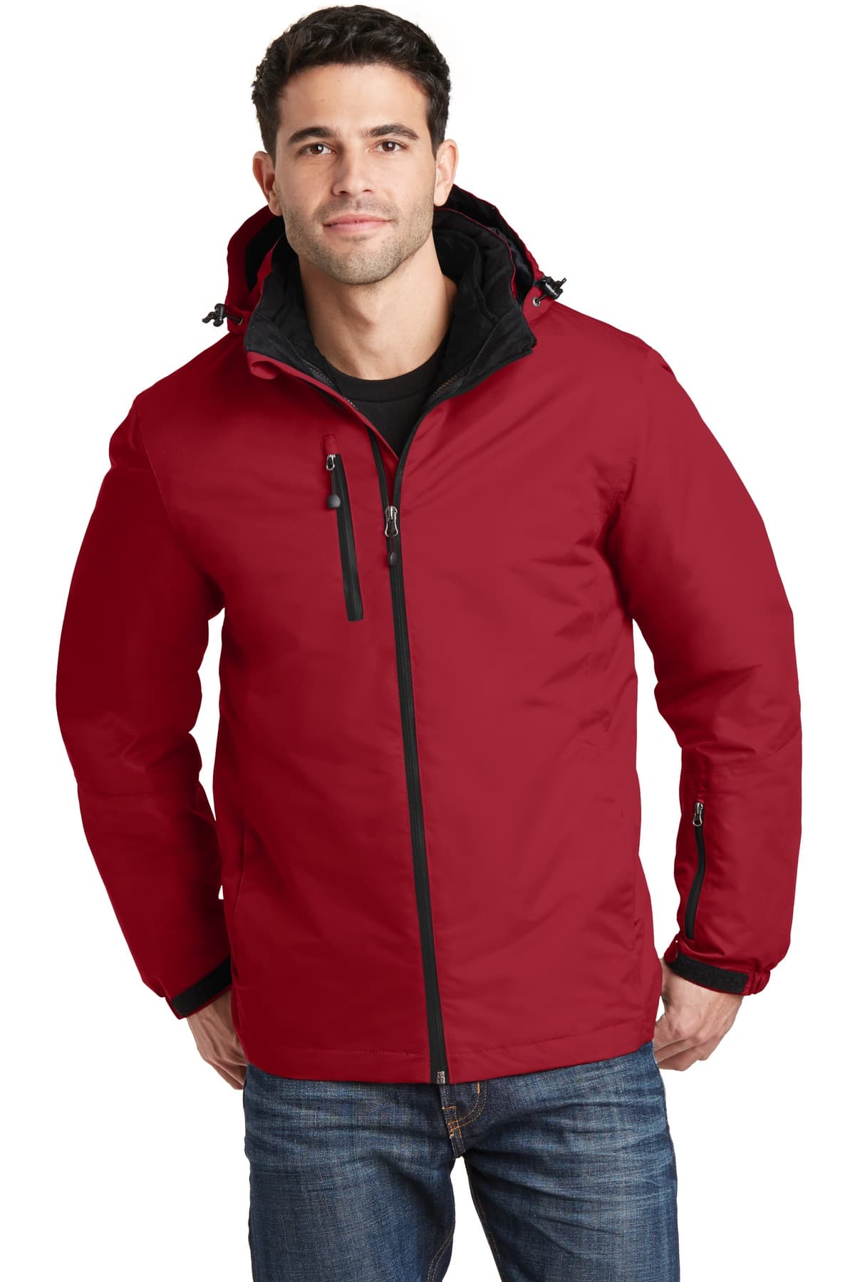 Port Authority ® Vortex Waterproof 3-in-1 Jacket — Rich Red/ Black
