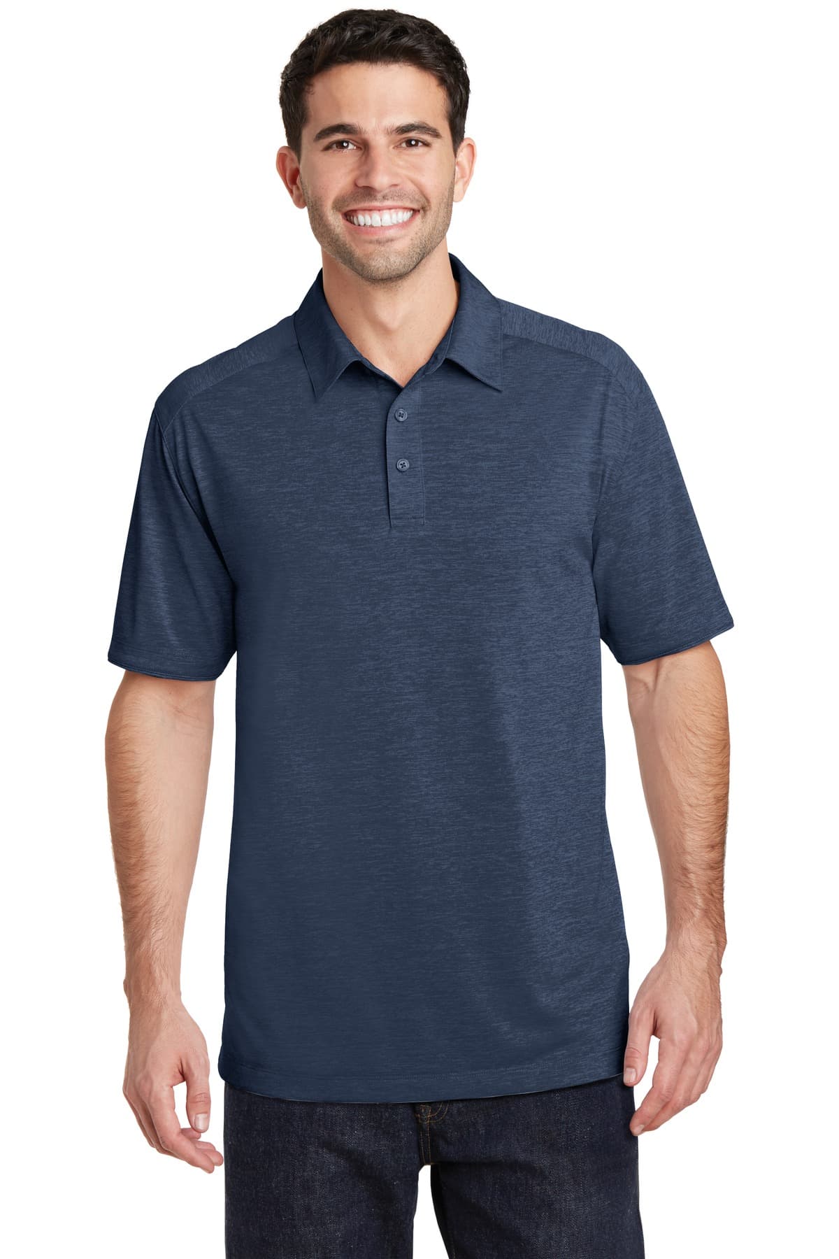 Port Authority ® Digi Heather Performance Polo — Dress Blue Navy