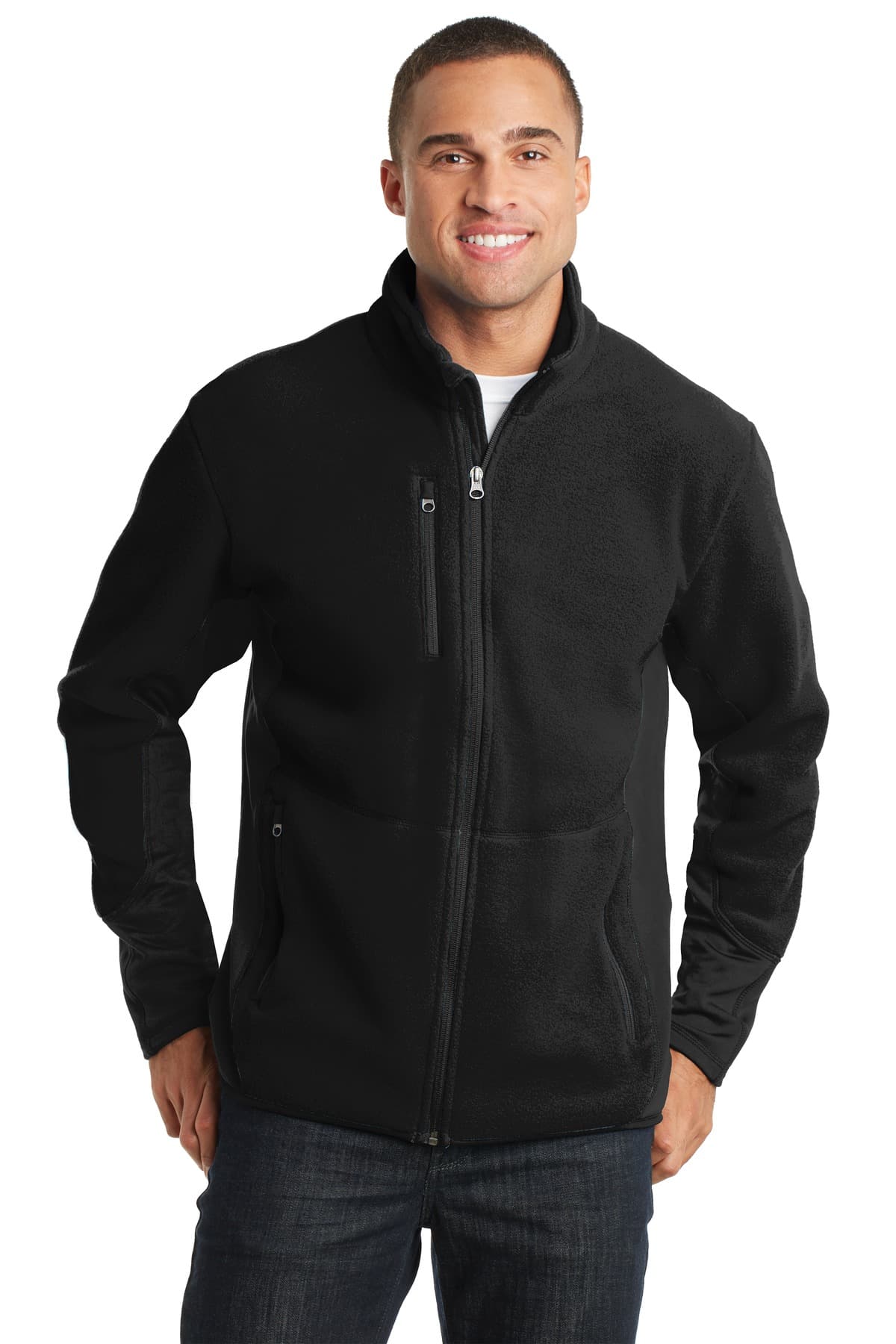 Port Authority ® R-Tek ® Pro Fleece Full-Zip Jacket — Black/ Black