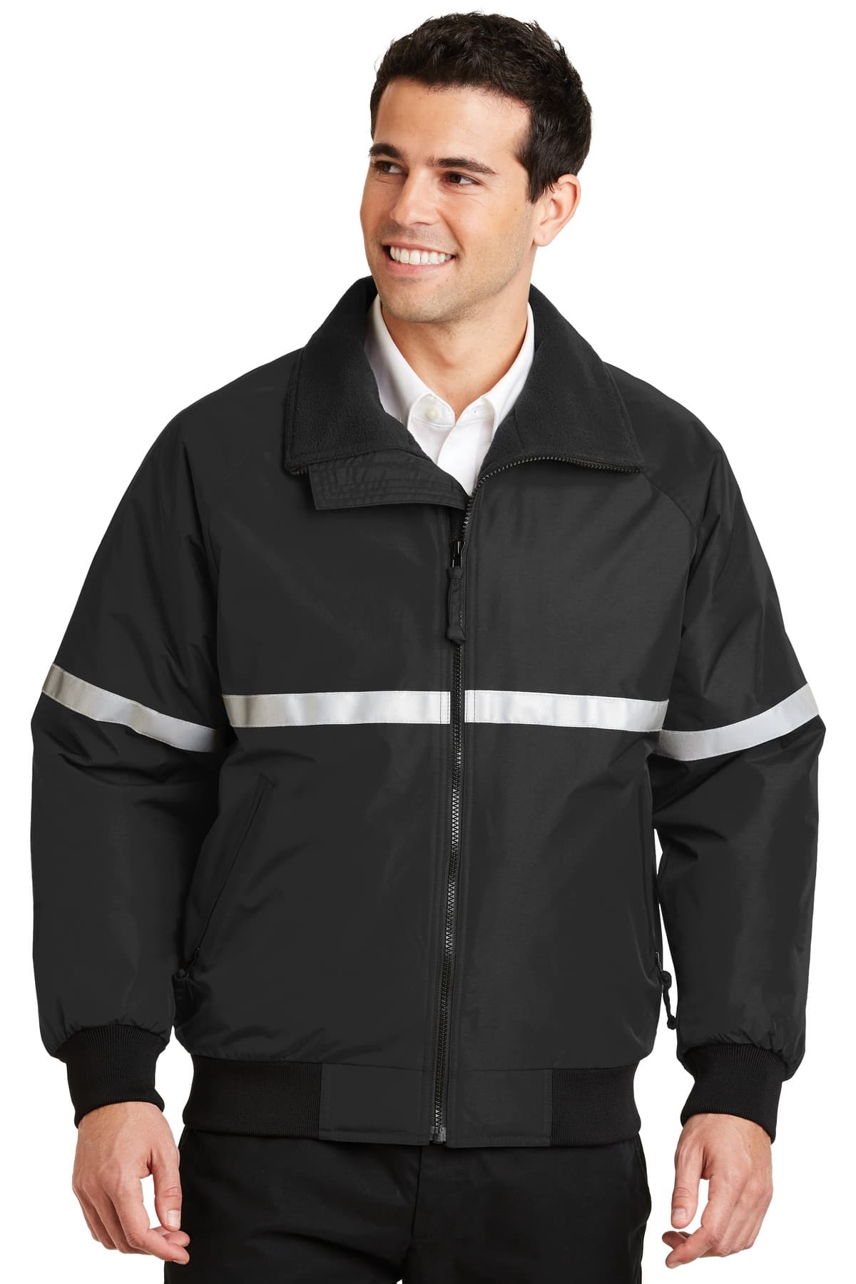 Port Authority ® Challenger Jacket with Reflective Taping — True Black/ True Black/ Reflective