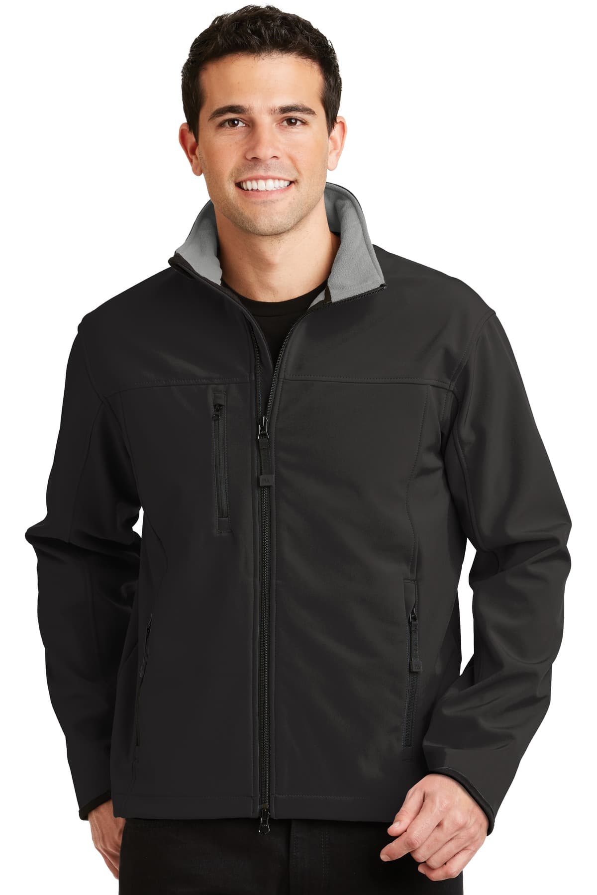 Port Authority ® Glacier® Soft Shell Jacket — Black/ Chrome