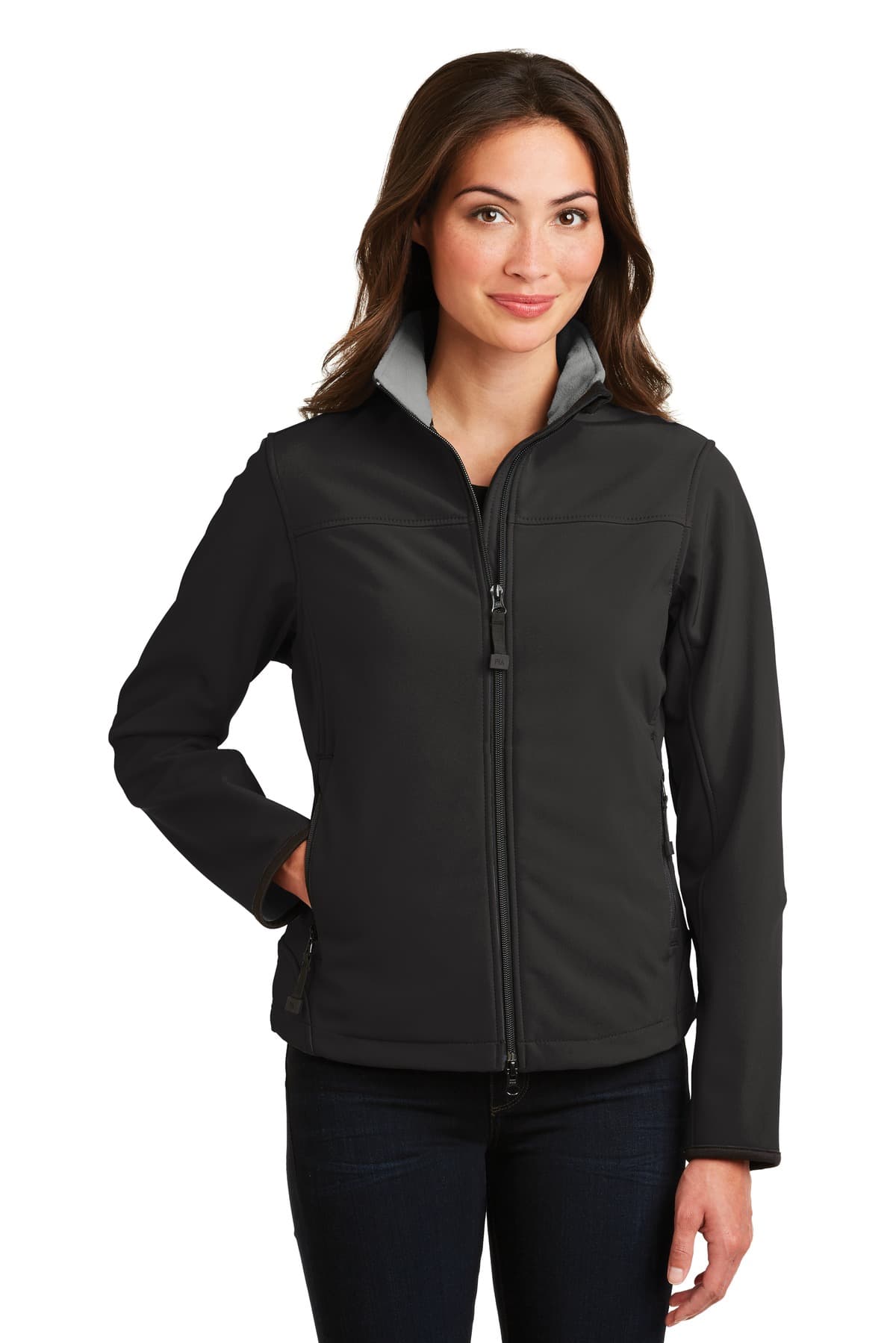 Port Authority ® Women's Glacier ® Soft Shell Jacket — Black/ Chrome