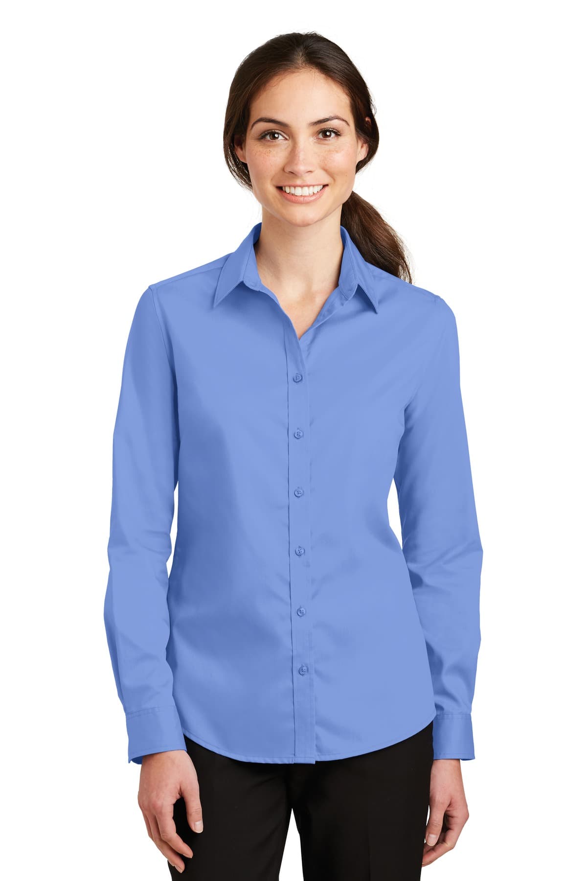 Port Authority ® Women's SuperPro  Twill Shirt — Ultramarine Blue