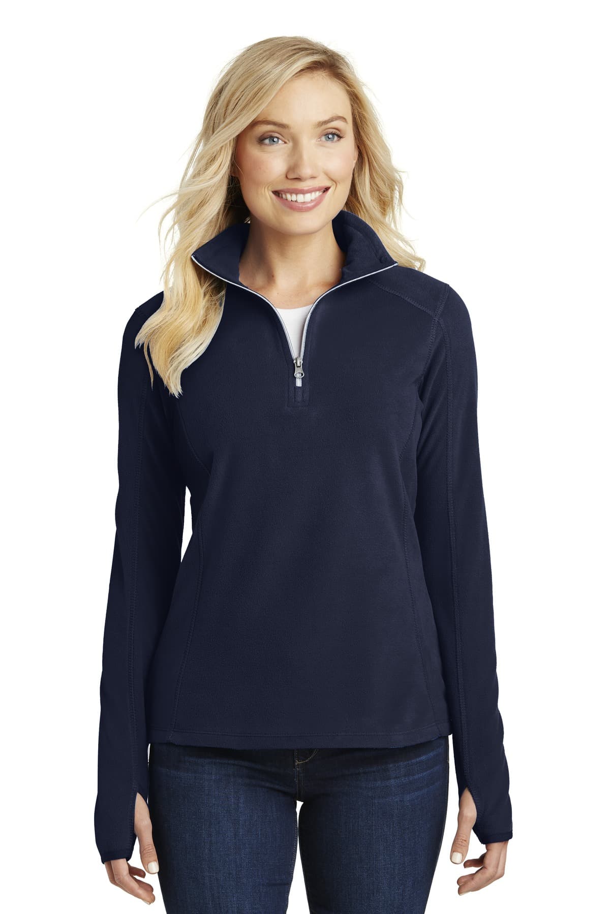 Port Authority ® Women's Microfleece 1/2-Zip Pullover — True Navy